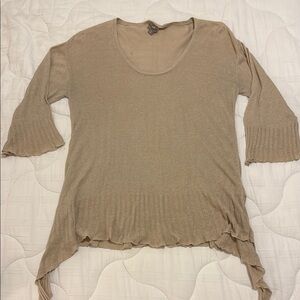 Beige Asymmetrical Hem Sweater
